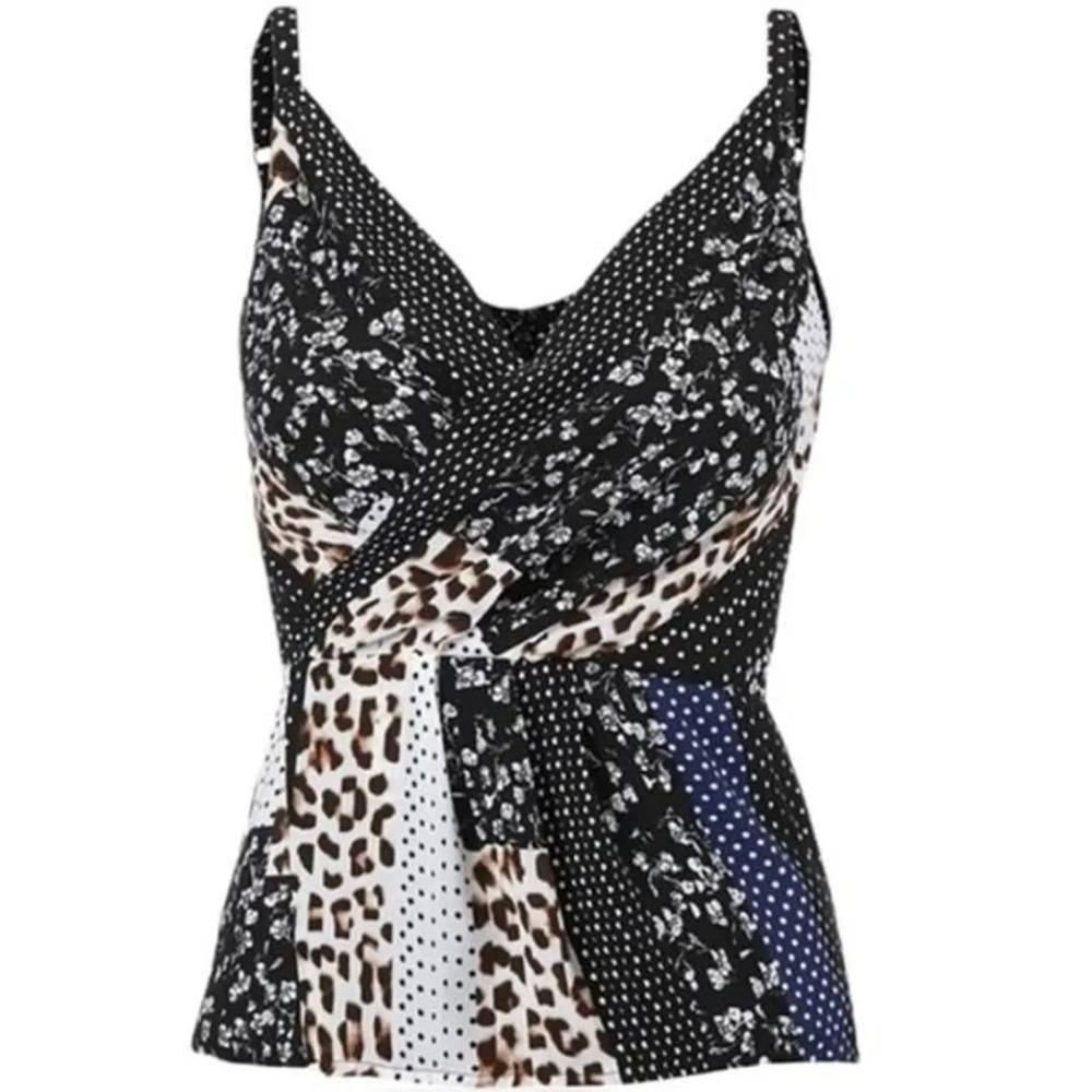 CAbi Samantha Animal Print Wrap Top
